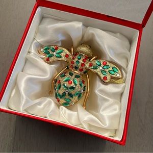 JOAN RIVERS Bee Blown Glass Gold Rare Holiday Christmas Ornament in Box